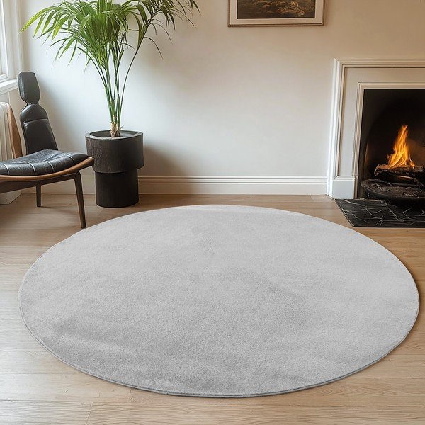 Svijetlo sivi periv okrugao tepih ø 160 cm Joy – Ayyildiz Carpets-image-1