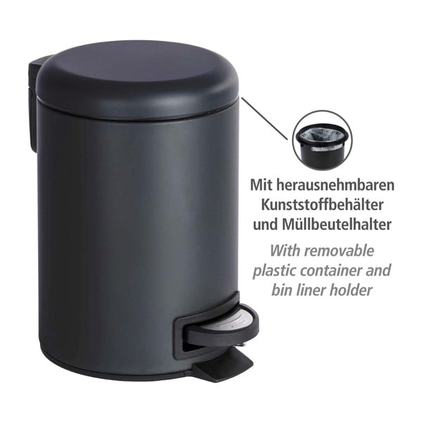 Crna kanta za smeće Wenkoo Leman, 3 l-image-4