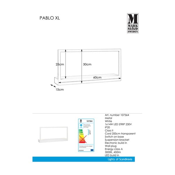 Bijela zidna svjetiljka Markslöjd Pablo-image-2