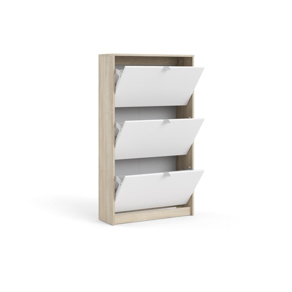 Bijeli/u prirodnoj boji preklopni ormarić za cipele u dekoru hrasta Shoes – Tvilum-image-4