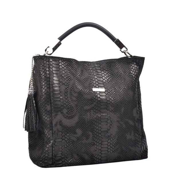 Crna kožna torbica Carla Ferreri Druhno-image-2