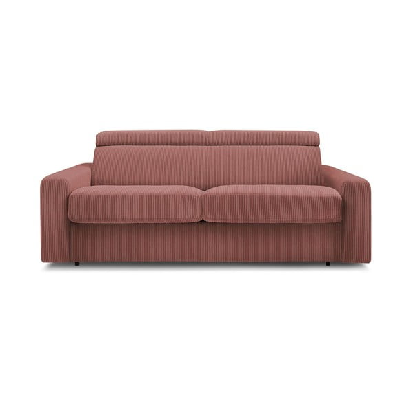 Ružičasta sklopiva sofa od samta 215 cm Monaco – Bobochic Paris