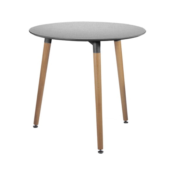 Sivi stol za blagovanje Leitmotiv Elementary, ø 80 cm