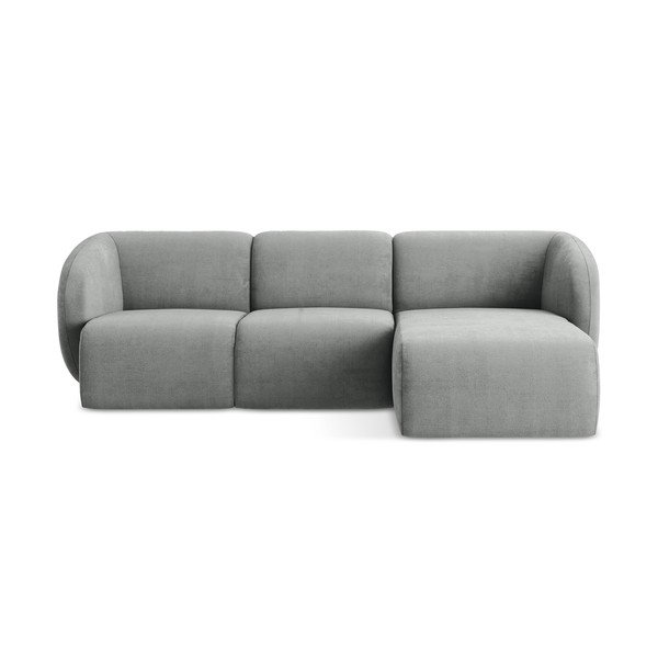 Siva kutna garnitura od šenila (s desnim kutom/s ležaljkom) Lani – Makamii