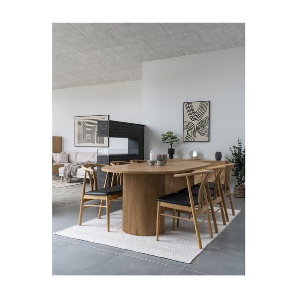 Crna/u prirodnoj boji blagovaonska stolica od umjetne kože Artenara – House Nordic-image-3