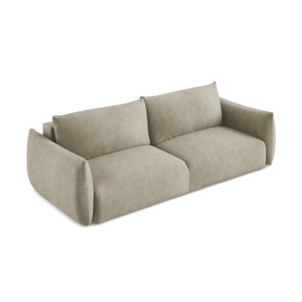 Bež sklopiva sofa od šenila 230 cm Leila – Makamii-image-3