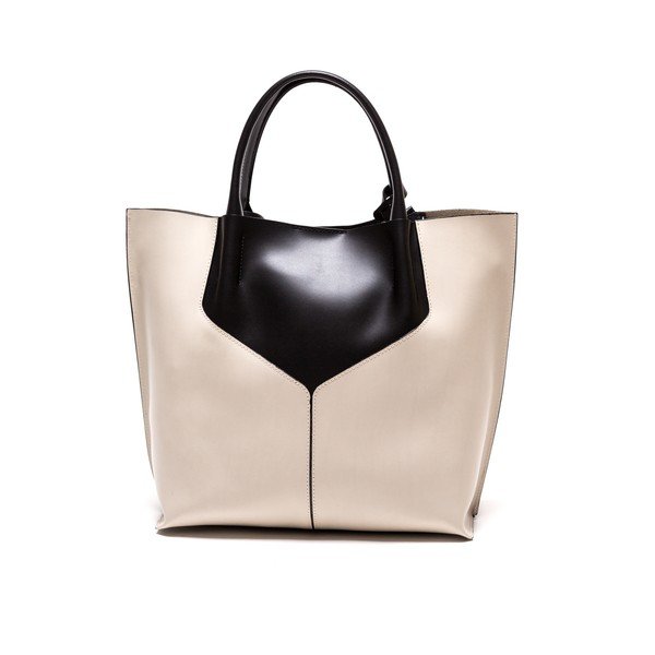 Kožna torbica Anna Luchini 86 Nero Beige-image-1