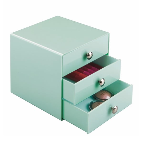 Mint zelena kutija sa tri ladice iDesign Drawers, visina 16,5 cm-image-2