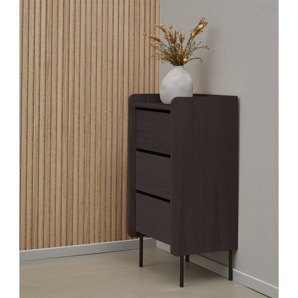 Crna visoka komoda u dekoru hrasta 60x108,5 cm Wrap – Bonami Selection-image-1