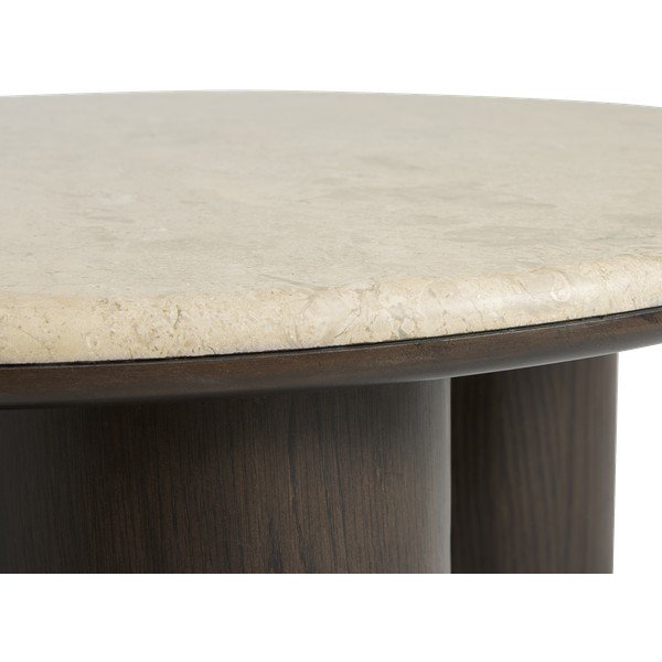 Okrugao stolić za kavu s mramornom pločom u tamnoj prirodnoj boji ø 90 cm Piazze – Unique Furniture-image-4