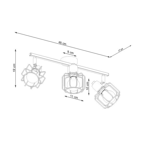 Crna stropna svjetiljka ø 10 cm Salom – Sollux-image-4