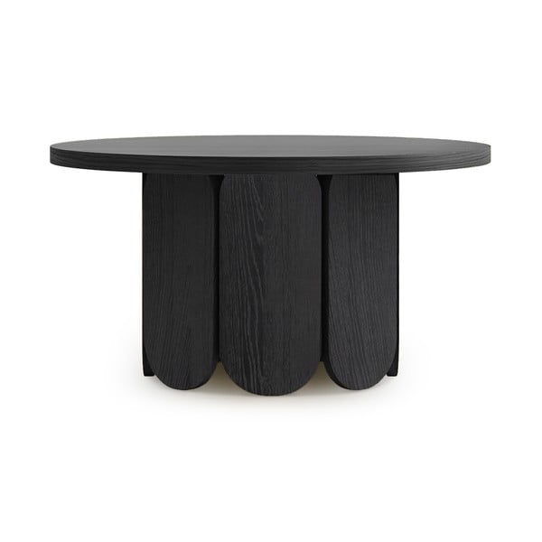 Crni okrugli stolić za kavu u dekoru hrasta ø 78 cm Soft – Woodman