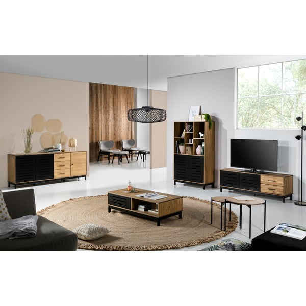 Komoda s drvenom konstrukcijom i crnim vratima Marckeric Alessia-image-3