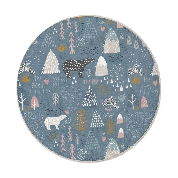 Plavi periv dječji tepih ø120 cm Forest Land – Mila Home