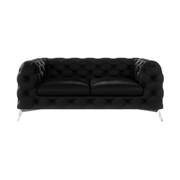 Crna baršunasti sofa 185 cm Chelsea – Ropez