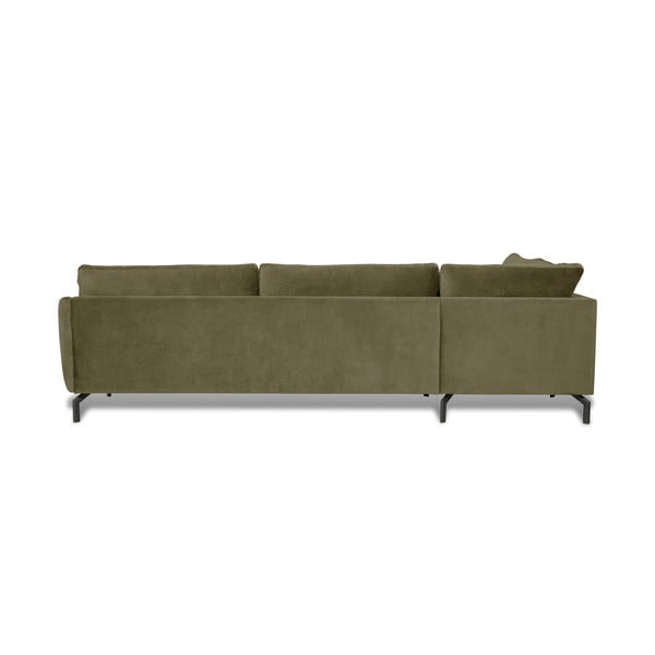 Zelena kutna garnitura s baršunastom površinom Scandic Magic, lijevi kut-image-3