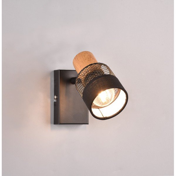 Crna/u prirodnoj boji zidna lampa ø 7 cm Nandini – Trio-image-2