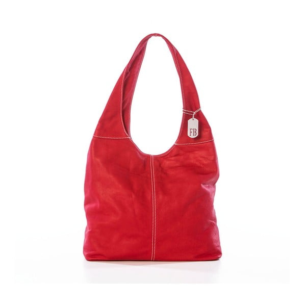 Crvena torbica od prave kože Federice Bassi Kriss