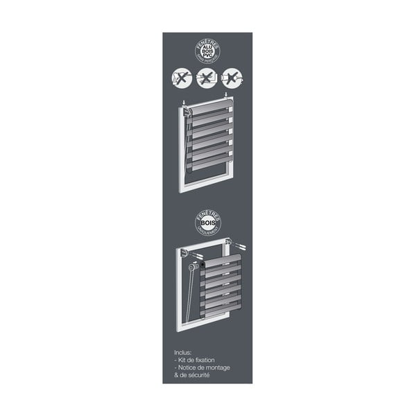 Svjetlo smeđe tekstilne rolete  60x90 cm Daynight – douceur d'intérieur-image-2