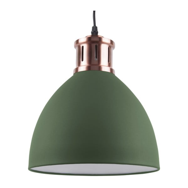 Zelena viseća svjetiljka s detaljima u bakru Leitmotiv Refine, ⌀ 40,5 cm