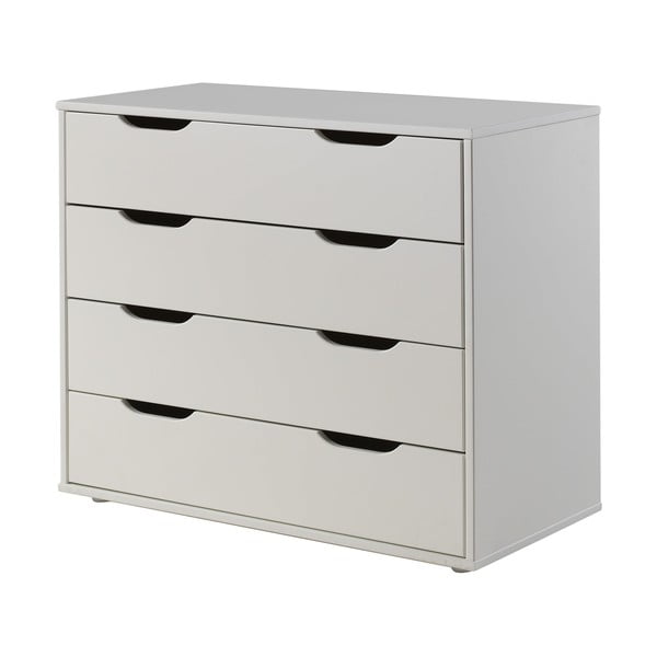 Bijeli podignuti dječji krevet od masivnog bora s prostorom za odlaganje s podnicom 90x200 cm Scott – Vipack-image-3