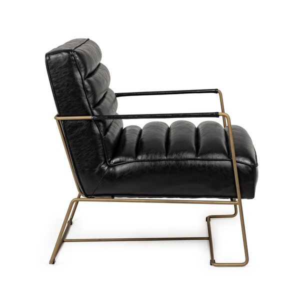 Crna fotelja od imitacije kože Brianna – Bizzotto-image-3