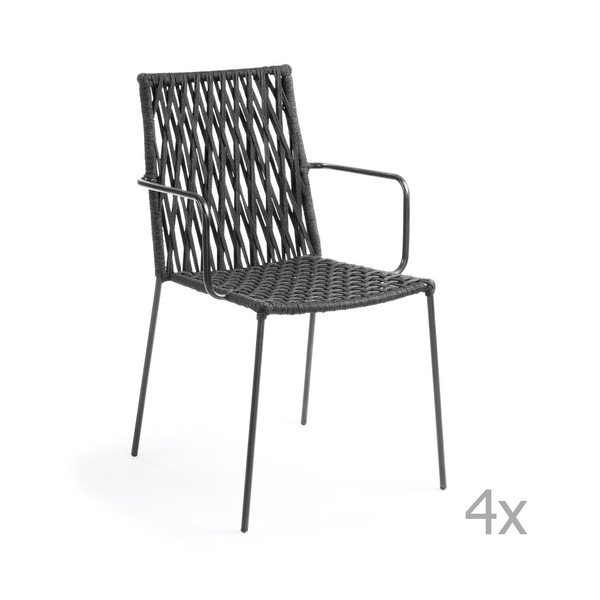 Set od 4 tamnosive La Forma Bettie stolice