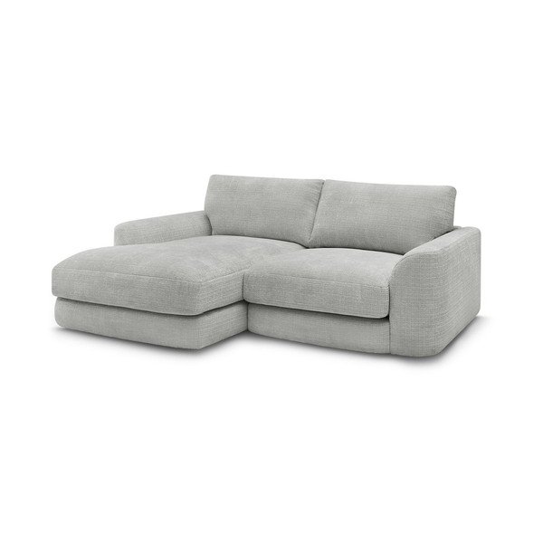 Svijetlo siva kutna garnitura od šenila (s lijevim kutom/s ležaljkom) Leonore – Bobochic Paris