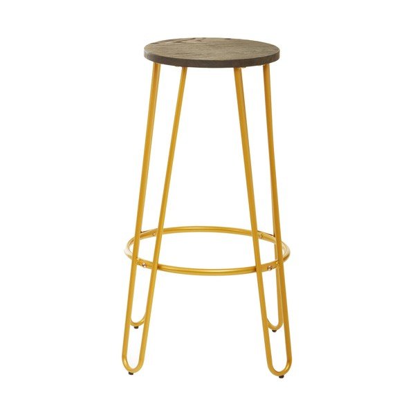 Barska stolica od čvrstog brijesta u zlatnoj boji/u prirodnoj boji (visine sjedala 75 cm) District – Premier Housewares-image-2