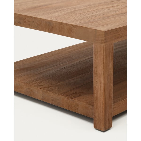 Stolić za kavu od masivne tikovine u prirodnoj boji 90x90 cm Sashi – Kave Home-image-3