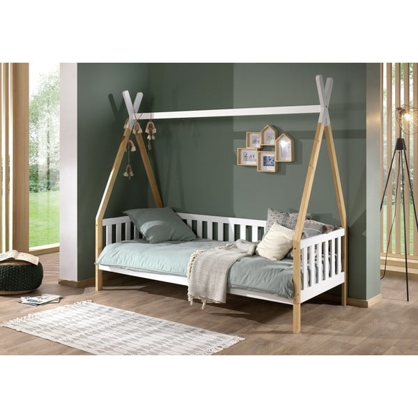 Bijeli dječji krevetić s ogradom Vipack Tipi, 90 x 200 cm-image-1