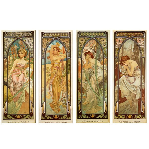 Set od 4 slike Alfonsa Muche 30x80 cm