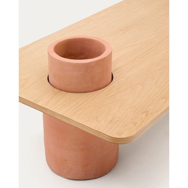 Okrugao stolić za kavu u dekoru jasena u prirodnoj boji 60x110 cm Olaria – Kave Home-image-3