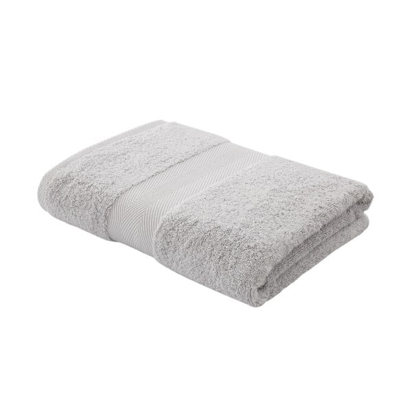 Svijetlo sivi pamučni ručnik s udjelom svile 70x127 cm - Bianca