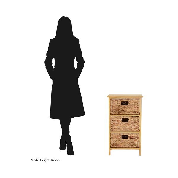 Visoka komoda od masivne paulovnije u prirodnoj boji 41x70 cm – Premier Housewares-image-3
