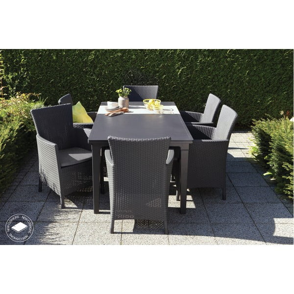 Tamno siva plastična vrtna fotelja Lowa – Keter-image-1