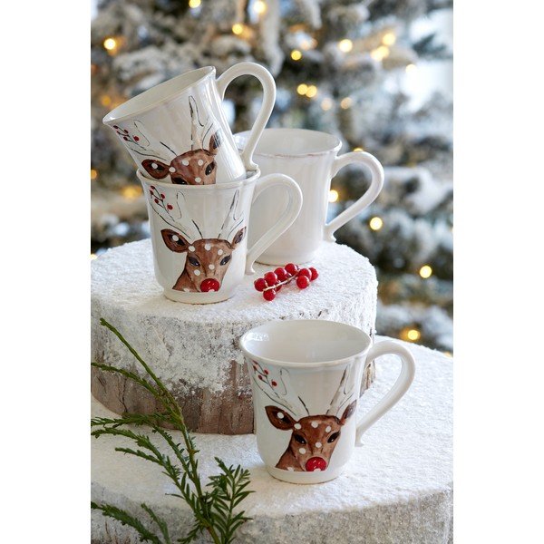 Zemljana božićna šalica Casafina Deer Friends, 320 ml-image-1