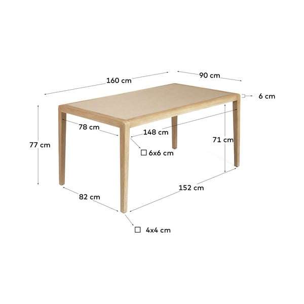 Blagovaonski stol 90x160 cm Better – Kave Home-image-3