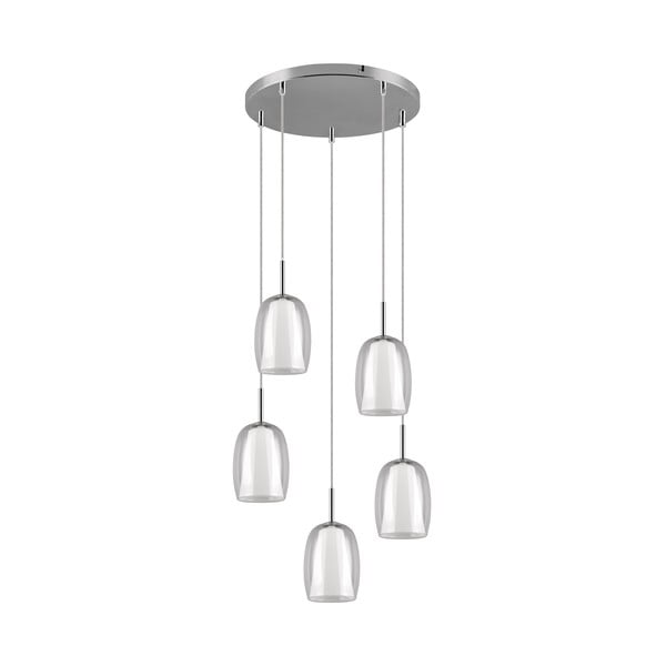 Viseća svjetiljka u srebrnoj boji sa staklenim sjenilom ø 48 cm Barret – Trio Select