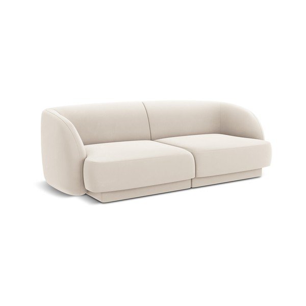 Bež baršunasta sofa 184 cm Miley - Micadoni Home-image-2