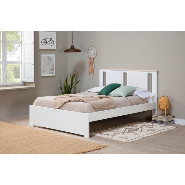 Bijeli bračni krevet s podnicom 140x190 cm Enara – Marckeric-image-1