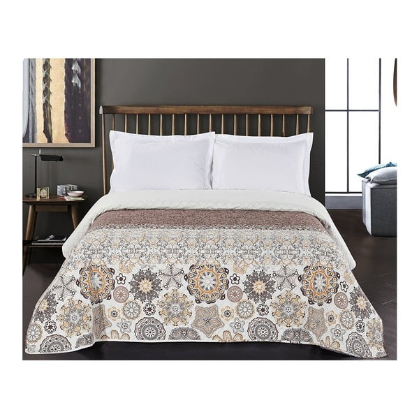 Smeđe-bijeli dvostrani prekrivač od mikrovlakana DecoKing Alhambra, 220 x 240 cm-image-2