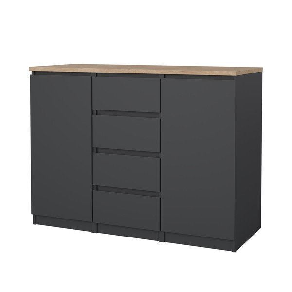 Tamno siva komoda 121x91x50 cm Naia – Tvilum-image-3