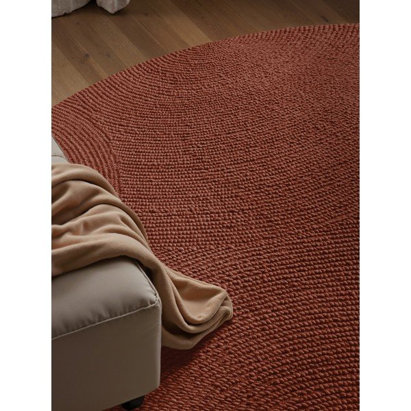 Ciglasti ručno rađen vunen okrugao tepih ø 150 cm Calmio – Hanse Home-image-1