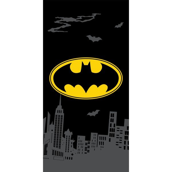 Crni pamučan dječji ručnik 70x140 cm Batman "The Emblem" – Jerry Fabrics