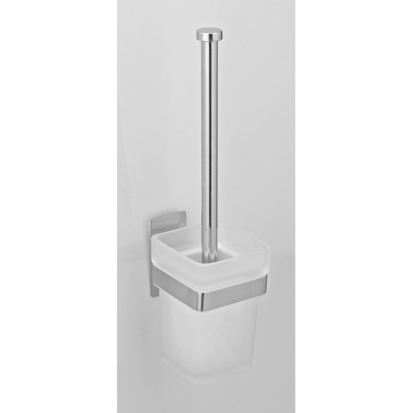 Staklena samoljepljiva WC četka u sjajno srebrnoj boji Genova – Wenko-image-1