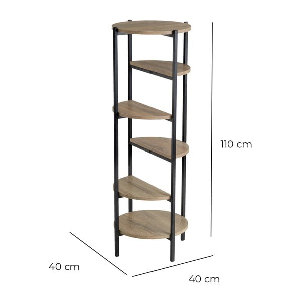 Crni/u prirodnoj boji regal u dekoru hrasta 40x110 cm – Casa Selección-image-4