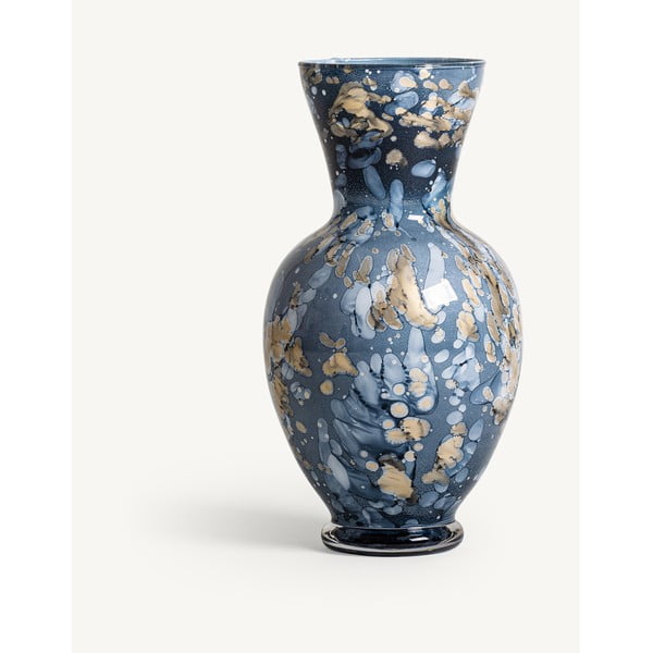 Plava staklena ručno oslikana vaza Aurora – Burkina