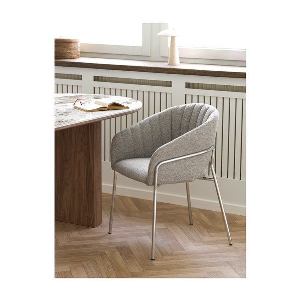 Svijetlo siva željezna blagovaonska stolica s naslonima za ruke Costa – House Nordic-image-1