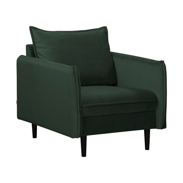 Tamno zelena baršunasti fotelja Juli – Ropez
